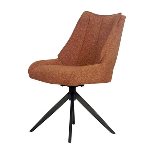 Chaise Terracotta Pivotante En Velours Texturé (lot De 2) Iena