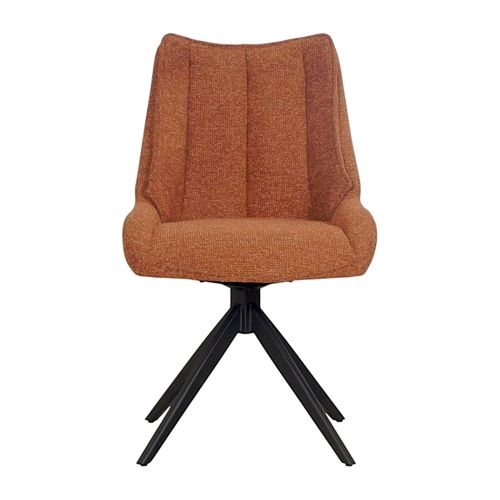 Chaise Terracotta Pivotante En Velours Texturé (lot De 2) Iena