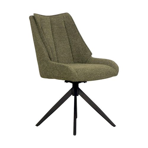 Chaise Vert Foncé Pivotante En Velours Texturé (lot De 2) Iena