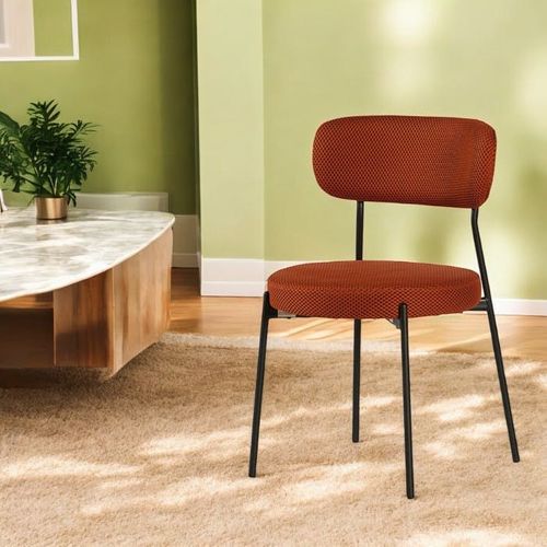 Chaise En Tissu Résille Matelassée Terracotta (lot De 2) Iena