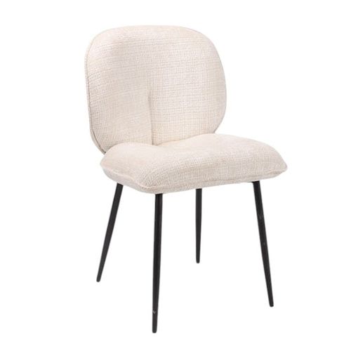 Chaise Cosy En Tissu Blanc (lot De 2) Iena