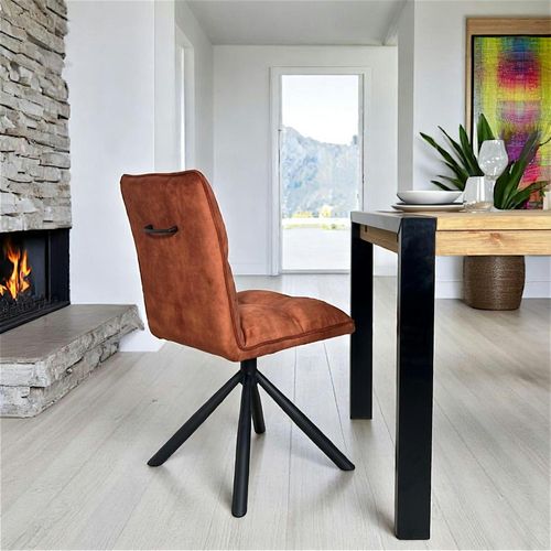Chaise Rotative Tissu Rouille (lot De 2) Iena