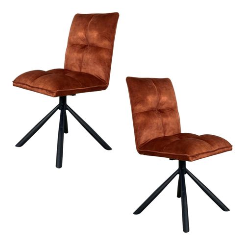Chaise Rotative Tissu Rouille (lot De 2) Iena