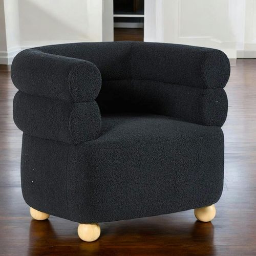 Fauteuil Cabriolet Design Tissu Bouclé Bleu Iena