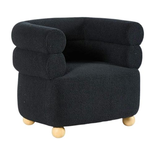 Fauteuil Cabriolet Design Tissu Bouclé Bleu Iena