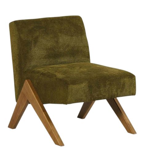 Fauteuil De Salon Bois Et Velours Vert Soho