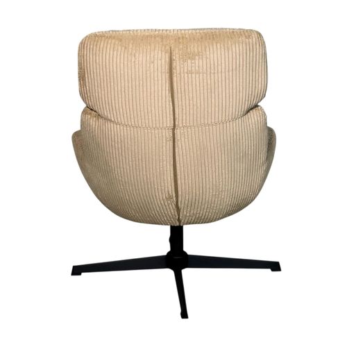 Fauteuil De Salon Rotatif Tissu Côtelé Camel Iena