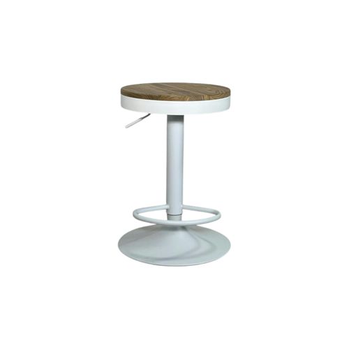 Tabouret De Bar Réglable Métal Blanc (lot De 2) Leeds