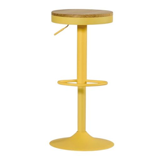 Tabouret De Bar Réglable Métal Jaune (lot De 2) Leeds