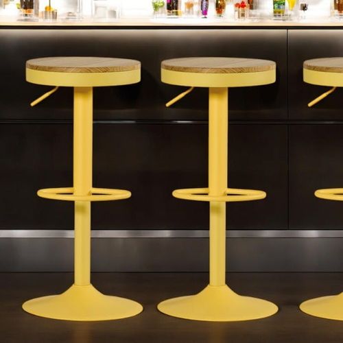 Tabouret De Bar Réglable Métal Jaune (lot De 2) Leeds