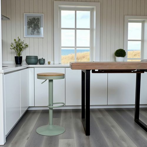 Tabouret De Bar Réglable Métal Vert (lot De 2) Leeds