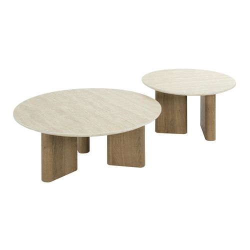 Table Basse Ronde En Céramique (lot De 2) Ascoli