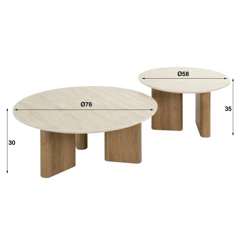 Table Basse Ronde En Céramique (lot De 2) Ascoli