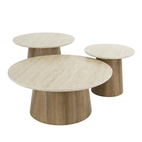 Table Basse Ronde En Céramique (set De 3) Ascoli