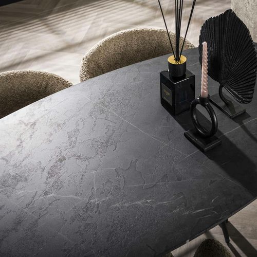 Table Haute De Cuisine Forme Organique Avec Effet Marbre 140 Cm Ralf