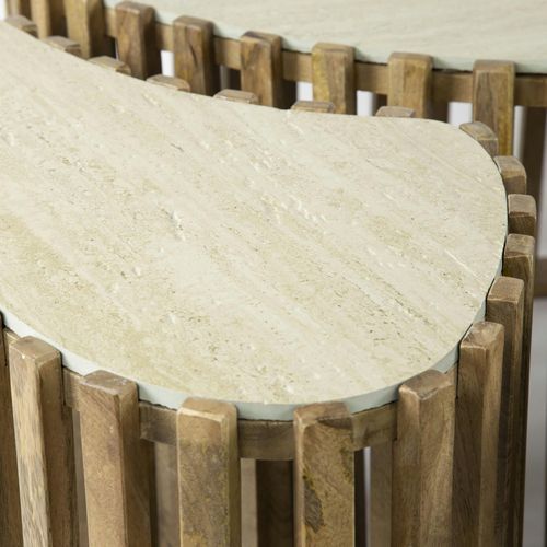 Table Basse Organique En Bois Et Céramique (lot De 3) Ascoli