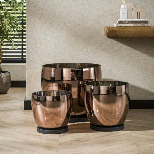 Lampe De Salon Moderne Avec Vasque En Verre Cuivré 32 Cm Niagara