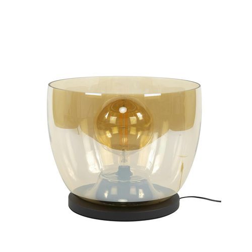 Lampe De Salon Moderne Avec Vasque En Verre Ambré 41 Cm Niagara