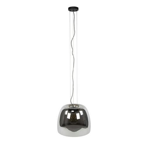Suspension En Verre Gris Fumé Forme Cloche 48 Cm Niagara
