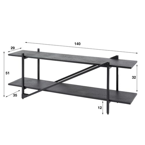 Banc TV Moderne 2 Niveaux 140 Cm Ralf