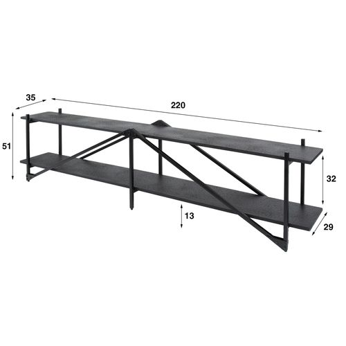 Banc TV Moderne 2 Niveaux 220 Cm Ralf