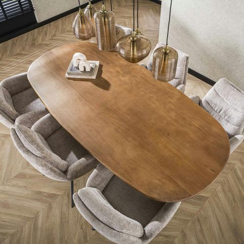 Table à Manger Moderne En Bois De Manguier Avec Pied Central 180 Cm Creek