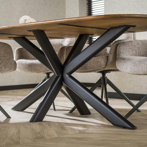 Table à Manger Moderne En Bois De Manguier Avec Pied Central 180 Cm Creek