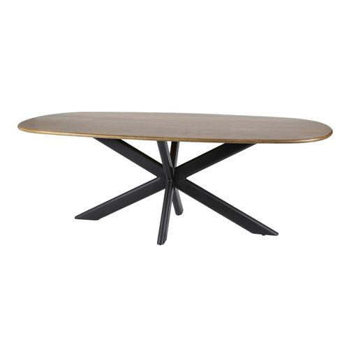 Table à Manger Moderne En Bois De Manguier Avec Pied Central 215 Cm Creek