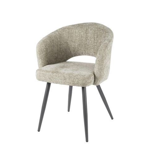 Fauteuil De Table En Velours Tissé Sable Avec Dossier Ouvert (lot De 2) Galway