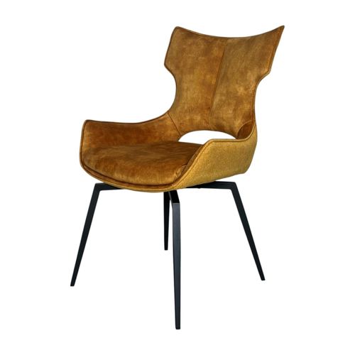 Chaise Pivotante Dorée Bi-matière, Dossier En T (lot De 2) Lombardie