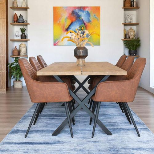 Fauteuil De Table Marron Vintage (lot De 2) Savone