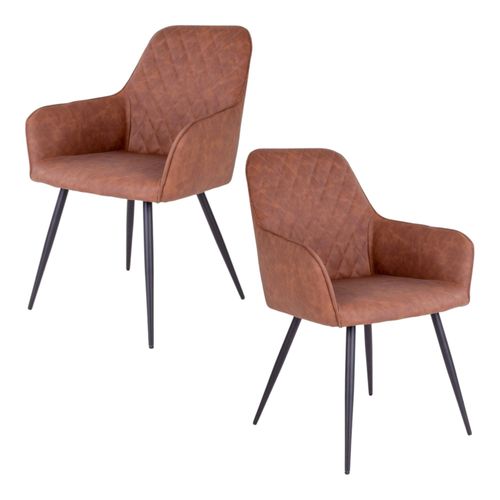 Fauteuil De Table Marron Vintage (lot De 2) Savone