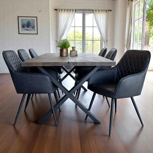 Fauteuil De Table Gris Foncé Vintage (lot De 2) Savone