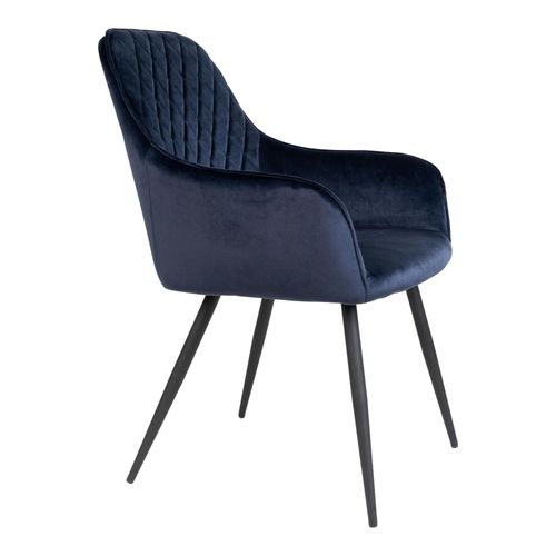 Fauteuil De Table En Velours Bleu Nuit (lot De 2) Savone
