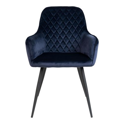 Fauteuil De Table En Velours Bleu Nuit (lot De 2) Savone