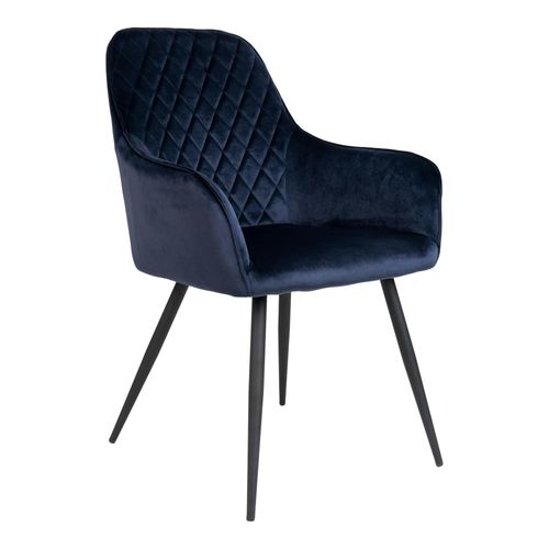 Fauteuil De Table En Velours Bleu Nuit (lot De 2) Savone