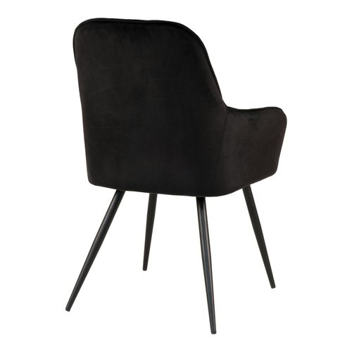 Fauteuil De Table En Velours Noir (lot De 2) Savone