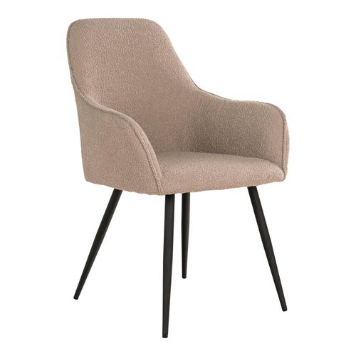Fauteuil De Table En Bouclette Beige (lot De 2) Savone