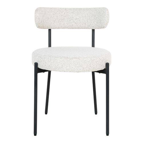 Chaise Blanche Ronde En Tissu Bouclette (lot De 2) Savone