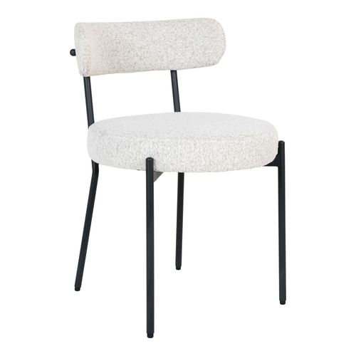 Chaise Blanche Ronde En Tissu Bouclette (lot De 2) Savone