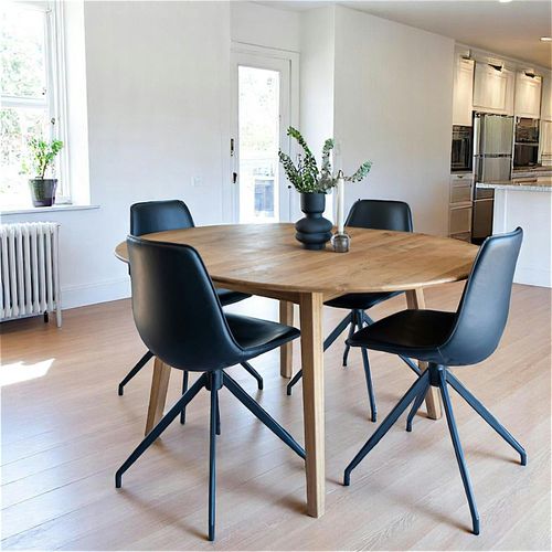 Chaise Pivotante Noire Avec Couture (lot De 2) Amsterdam