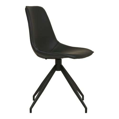 Chaise Pivotante Noire Avec Couture (lot De 2) Amsterdam