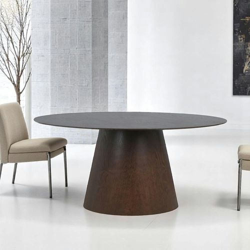 Table à Manger Ovale En Bois Foncé 160 Cm Lisbonne