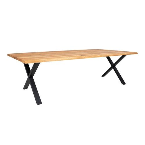 Table à Rallonge En Bois De Chêne Clair Avec Bordures Naturelles 300 Cm Savone