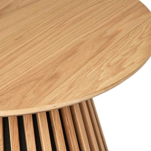 Table Basse Ronde En Chêne Clair Avec Piètement Baguette Ø70 Cm Amsterdam