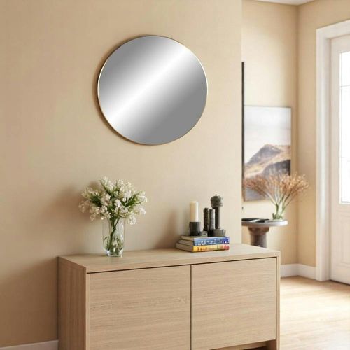 Miroir Rond Avec Cadre Doré Ø80 Cm Seoul