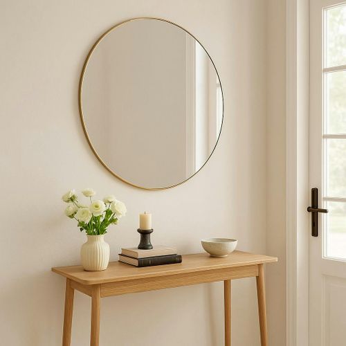 Miroir Rond Avec Cadre Doré Ø100 Cm Seoul
