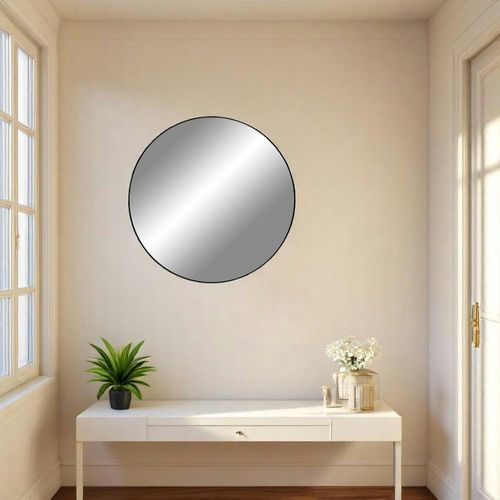 Miroir Rond Avec Cadre Noir Ø80 Cm Seoul