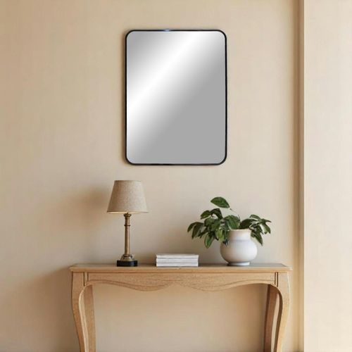 Miroir Rectangulaire Moderne Avec Cadre Noir 50x70 Cm Seoul
