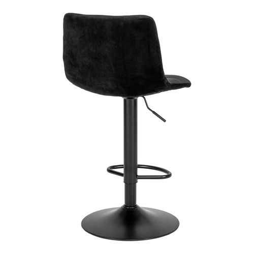 Tabouret De Bar Noir Velours, Réglable En Hauteur Et Pivotant (lot De 2) Savone